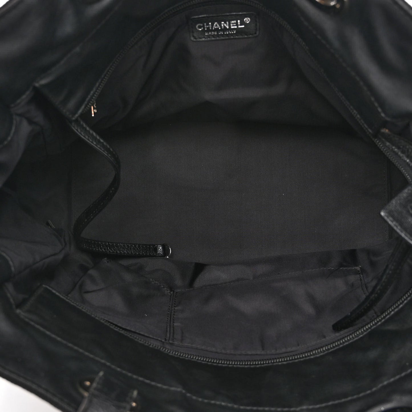 Coated Canvas Quilted Large Paris Biarritz Tote Black