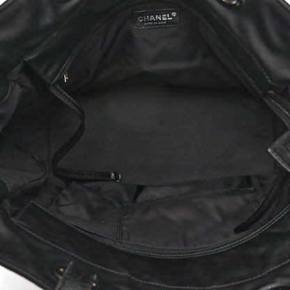 Chanel Coated Canvas Quilted Large Paris Biarritz Tote Black 5 of 10