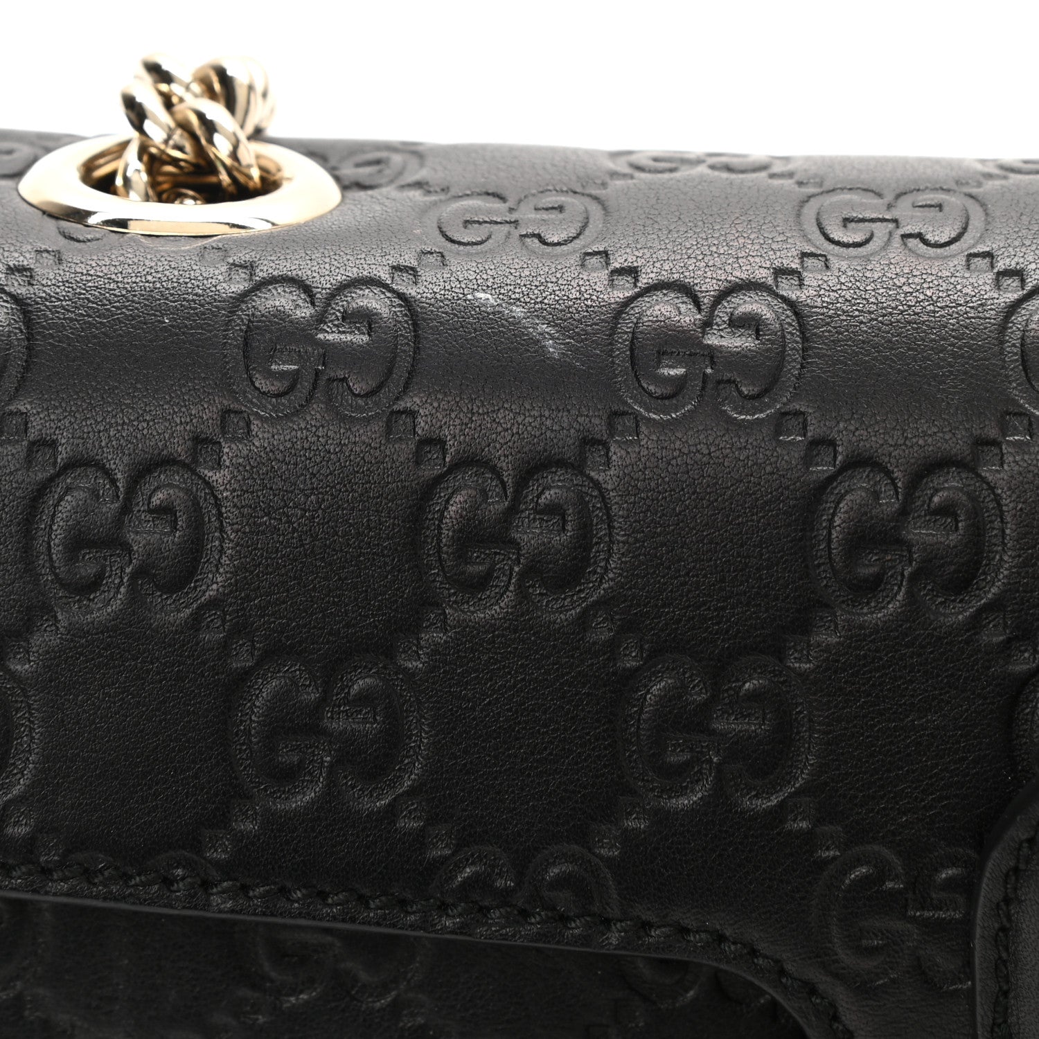Gucci Guccissima Medium Emily Chain Shoulder Bag Black 9 of 9