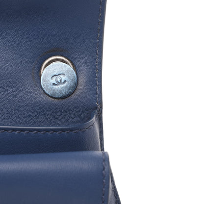 Chanel Lambskin Quilted Mini Natural CC Flap Blue 11 of 13
