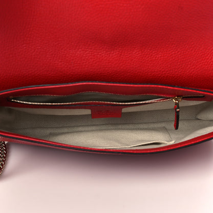 Gucci Pebbled Calfskin Medium Soho Flap Crossbody Vibrant Red 4 of 9