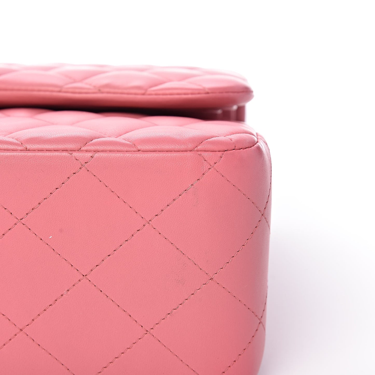 Lambskin Quilted Jumbo Double Flap Pink