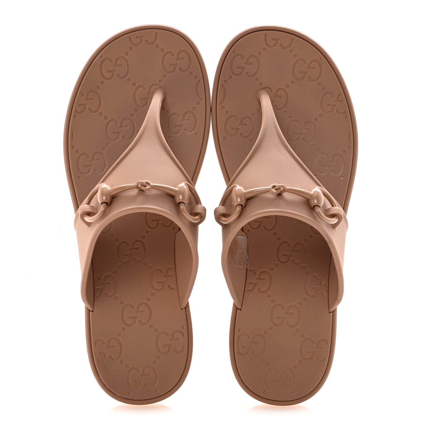 Rubber Womens Horsebit Thong Sandals 36 Vintage Camel