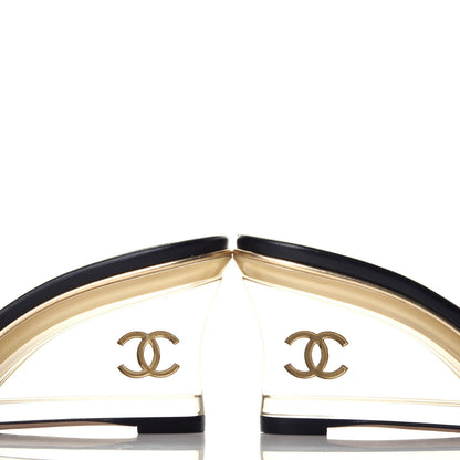 Chanel Lambskin Lucite CC Wedge Mules 36 Black 5 of 9
