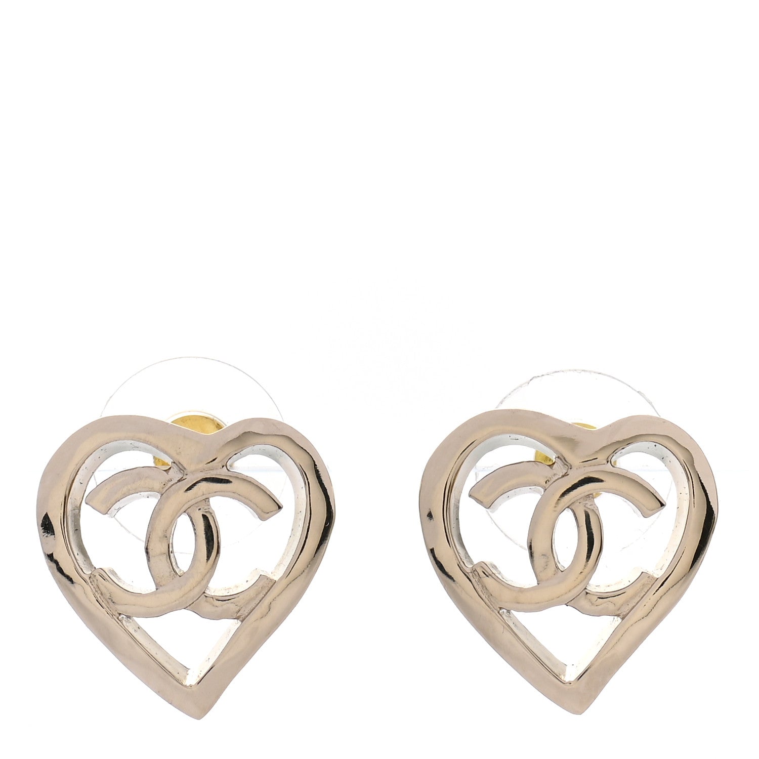 Chanel Metal CC Heart Coco In Love Earrings Gold 1 of 4