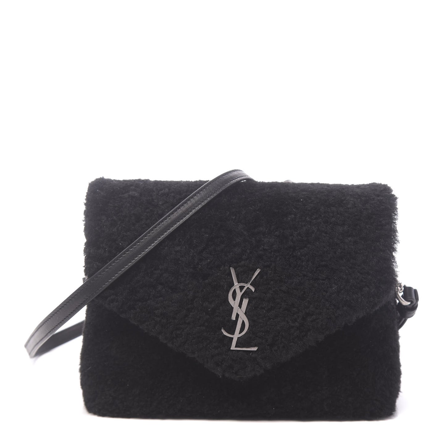 Shearling Toy Loulou Shoulder Bag Black