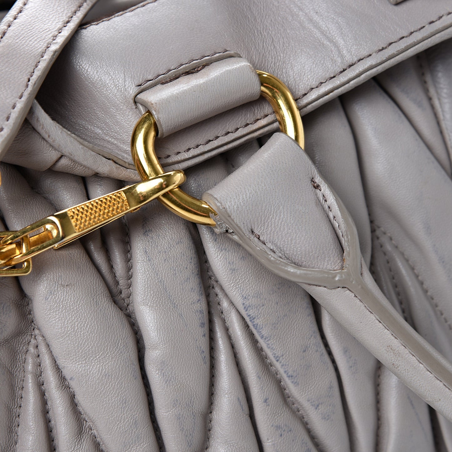 Nappa Matelasse Bauletto Top Handle Tote Pomice