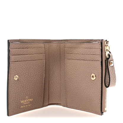 Valentino Garavani Grainy Calfskin Rockstud Coin Purse Card Holder Poudre 5 of 7