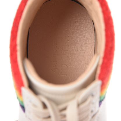 Gucci Calfskin Mens Bambi Rainbow High Top Sneakers 8 Mystic White 7 of 9