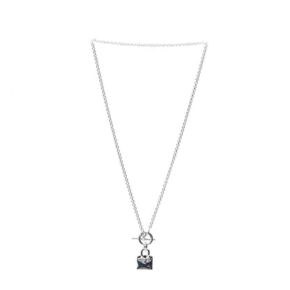 Hermes Sterling Silver Birkin Amulette Pendant Necklace 2 of 4