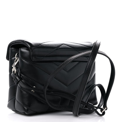 Saint Laurent Calfskin Y Quilted Monogram Toy Loulou Crossbody Bag Black 3 of 9