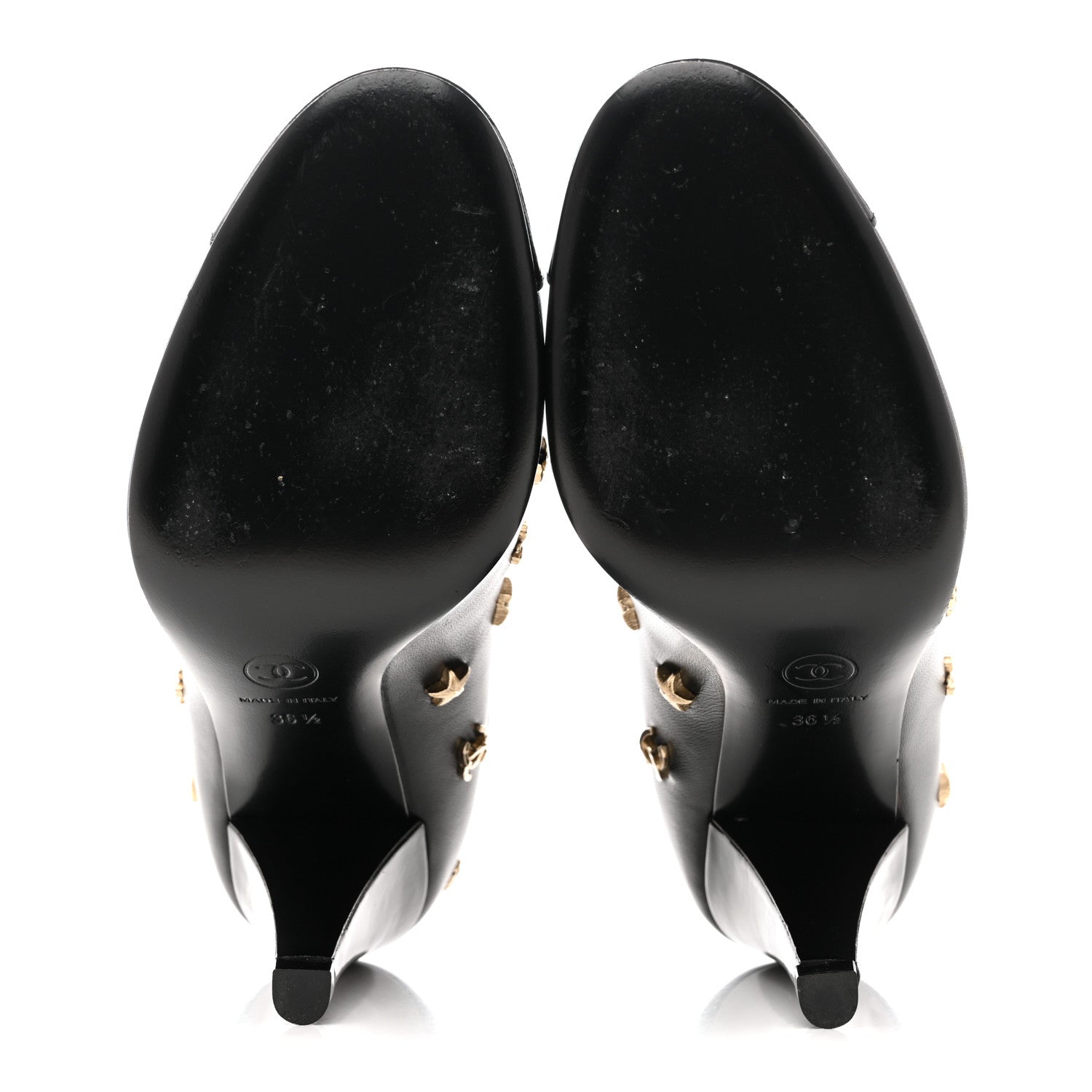 Chanel Lambskin Patent Cap Toe Charms Mary Jane Pumps 36.5 Black 6 of 10