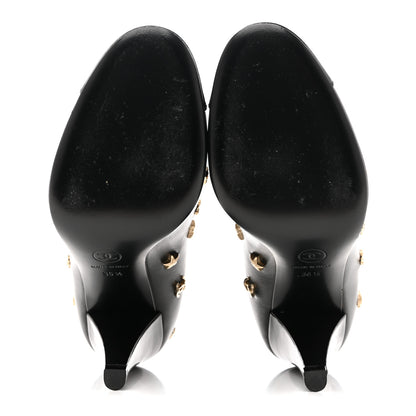 Chanel Lambskin Patent Cap Toe Charms Mary Jane Pumps 36.5 Black 6 of 10