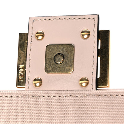 Fendi Canvas Vitello King Bi-Color Strap FF Embroidered Baguette Poudre 14 of 15