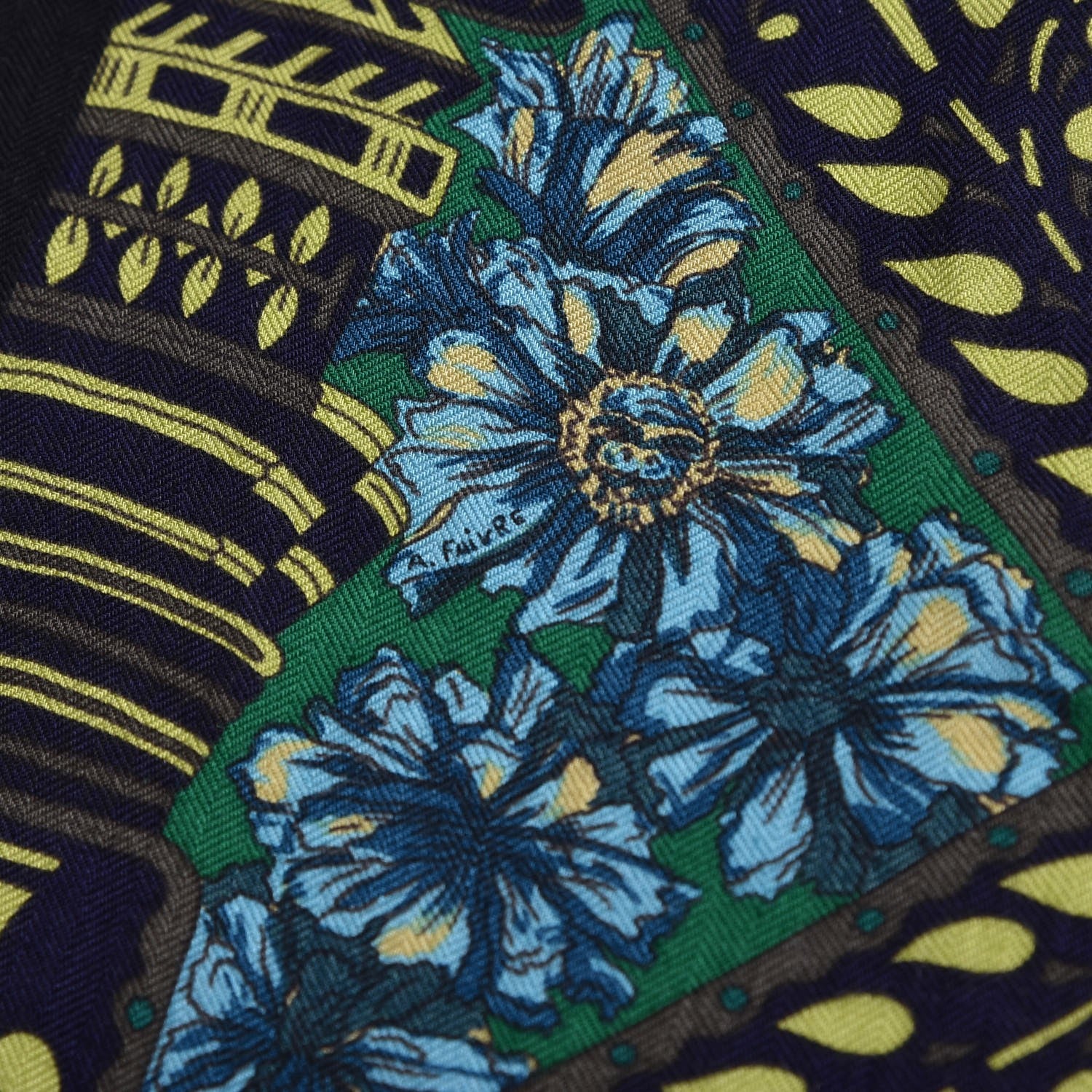 Hermes Cashmere Silk La Danse Du Cheval Shawl 140 Noir Vert Turquoise 5 of 8