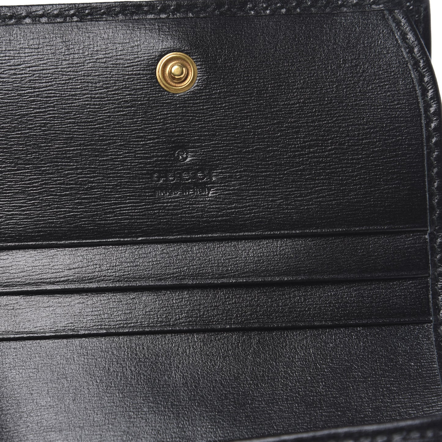 Calfskin Web Trapuntata GG Marmont Card Case Wallet Black