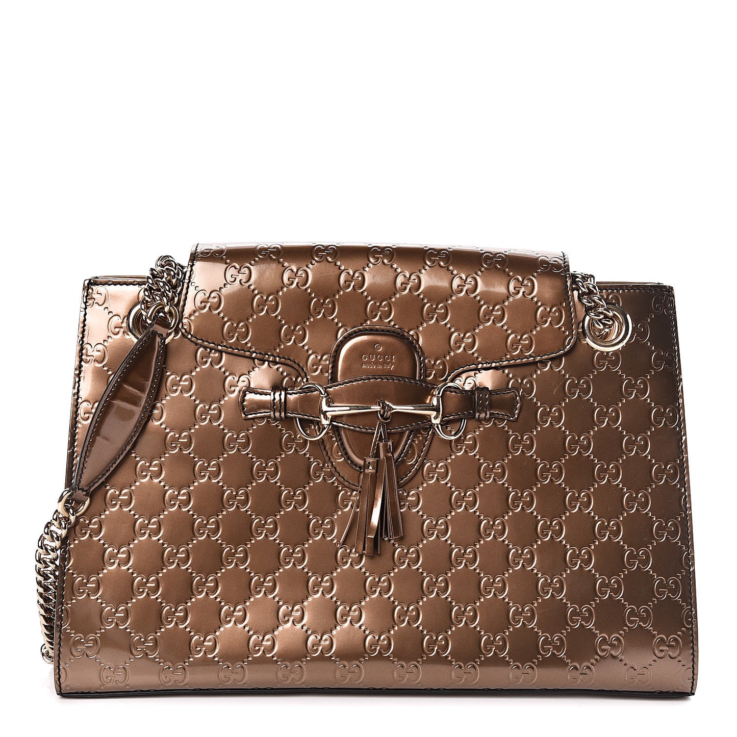 Shine Guccissima Large Emily Chain Shoulder Bag Acero
