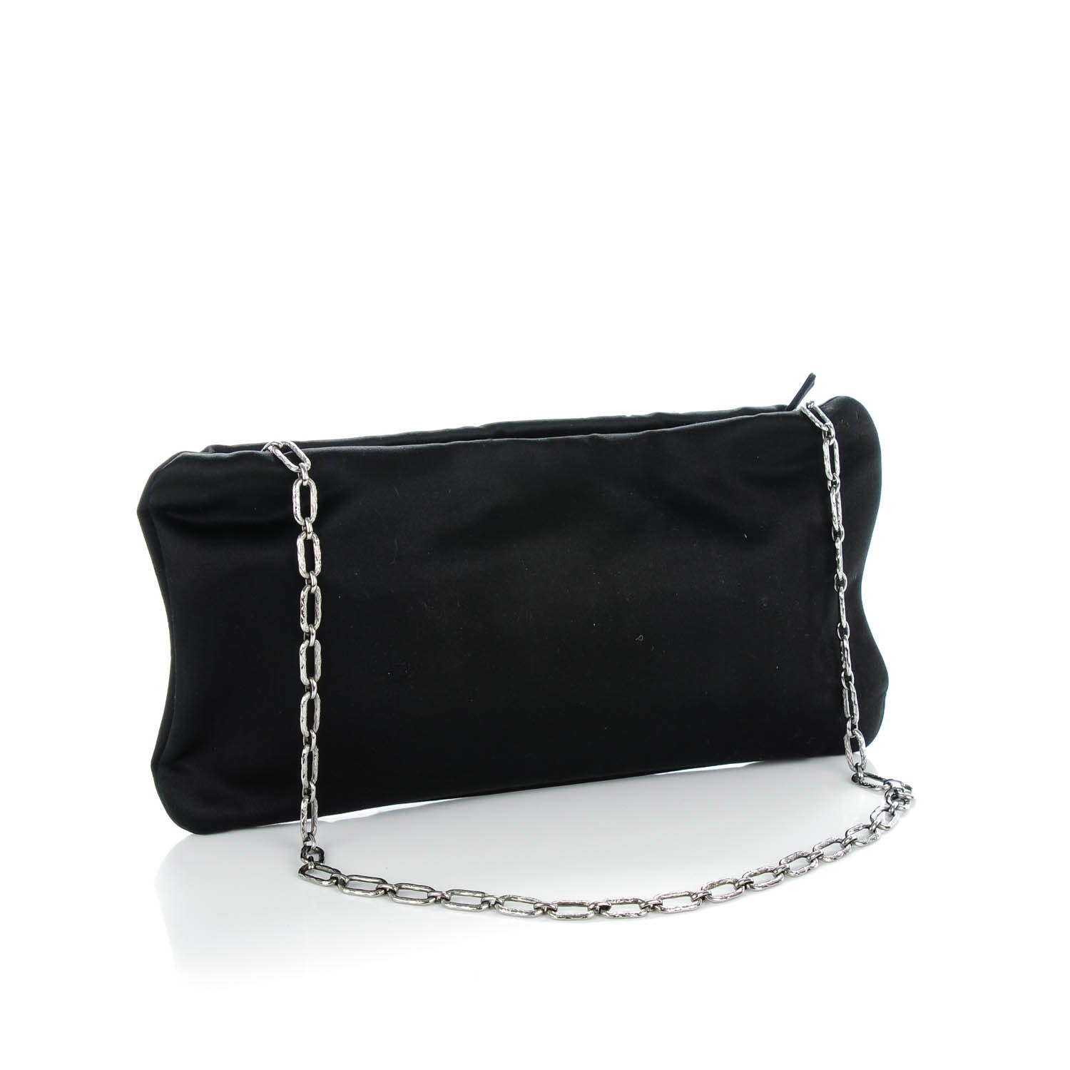 Chanel Satin Diamante Evening Clutch Bag Black 3 of 7
