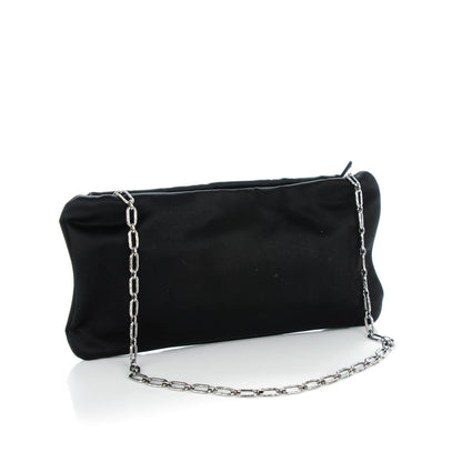 Chanel Satin Diamante Evening Clutch Bag Black 3 of 7