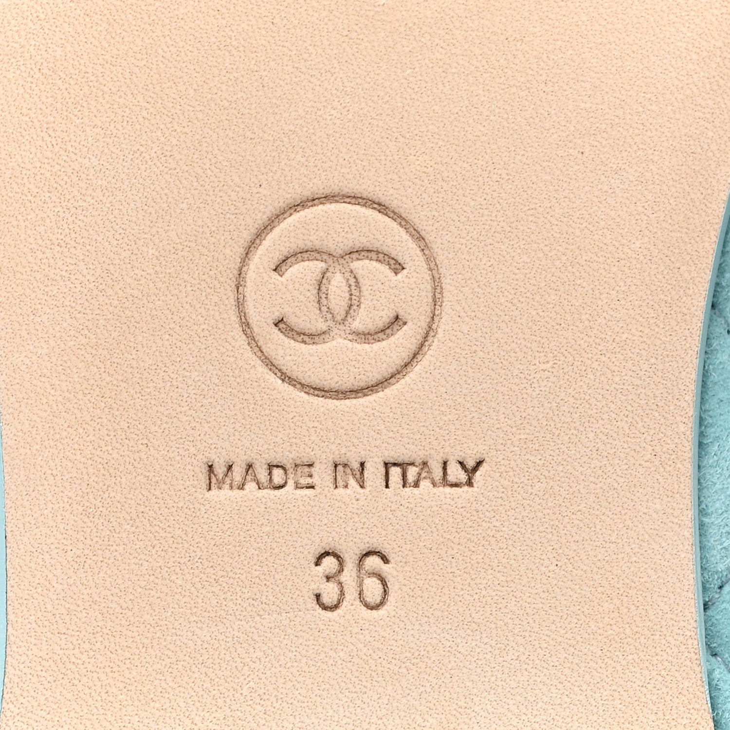 Chanel Suede Quilted Cap Toe CC Ballerina Flats 36 Light Blue 7 of 9