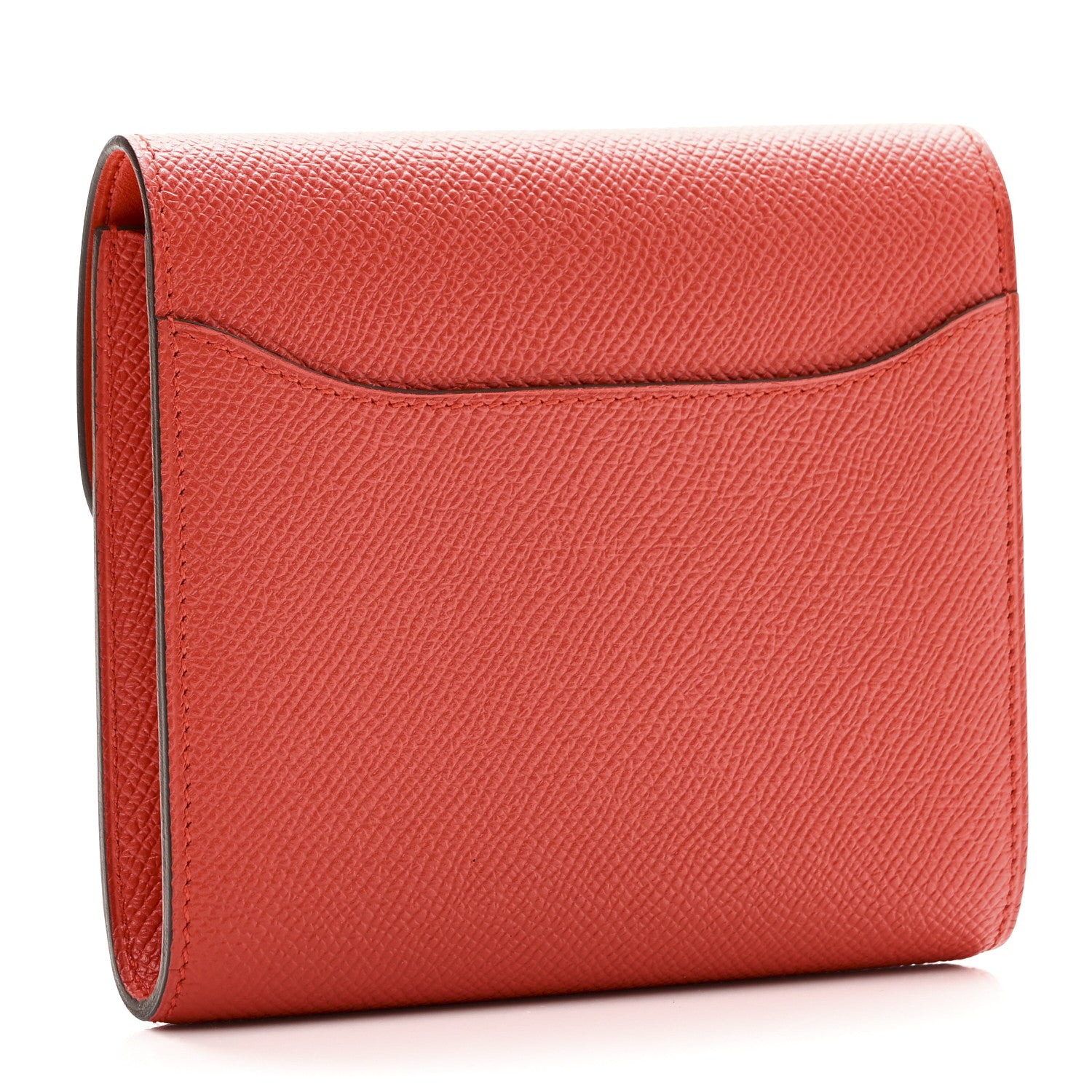 Hermes Epsom Enamel Constance Short Wallet Capucine Bleu Brighton 3 of 9