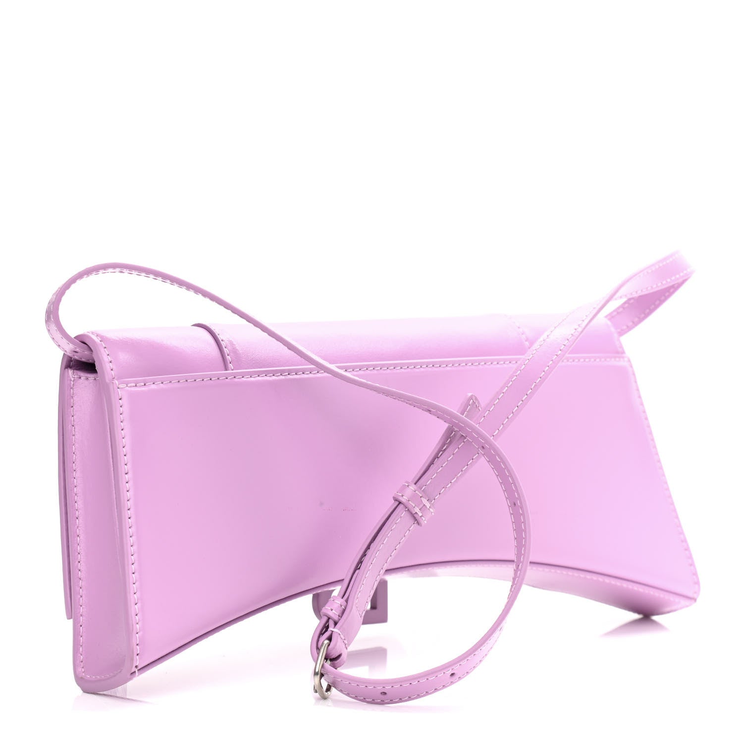 Balenciaga Shiny Box Calfskin Tonal B Hourglass Stretch Sling Shoulder Bag Lilac 3 of 11