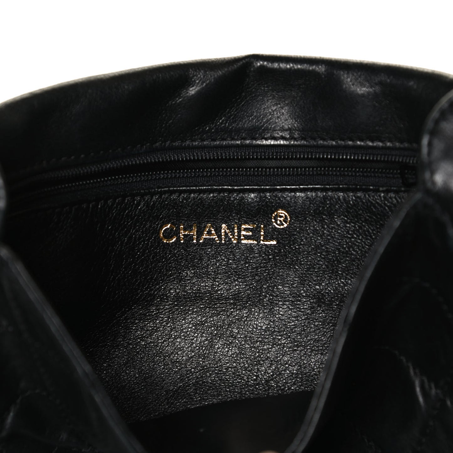 Lambskin Stitched Small Single Flap Black