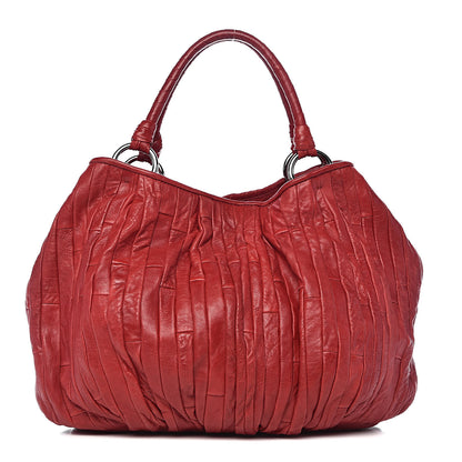 Miu Miu Nappa Matelasse Tote Fuoco 1 of 16