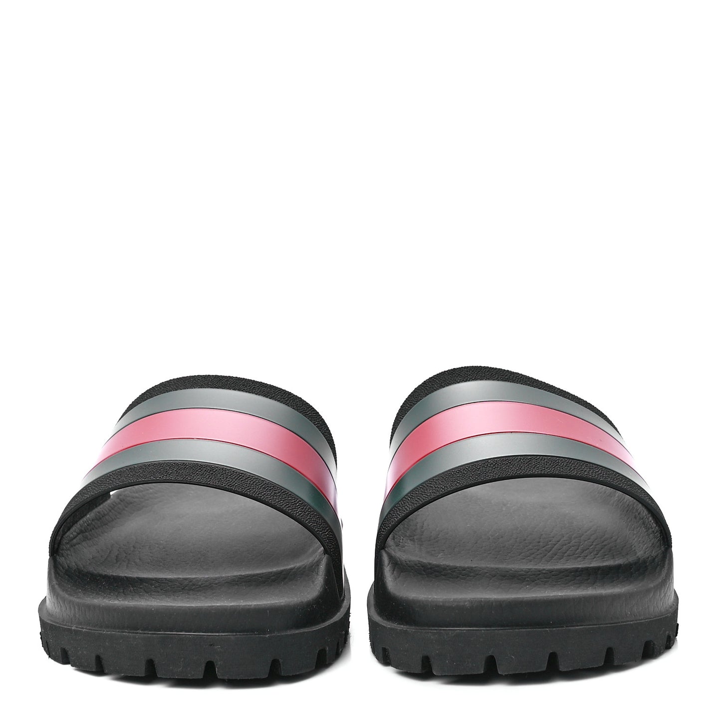 Rubber Web Mens Lug Sole Slide Sandals 13 Black Green Red
