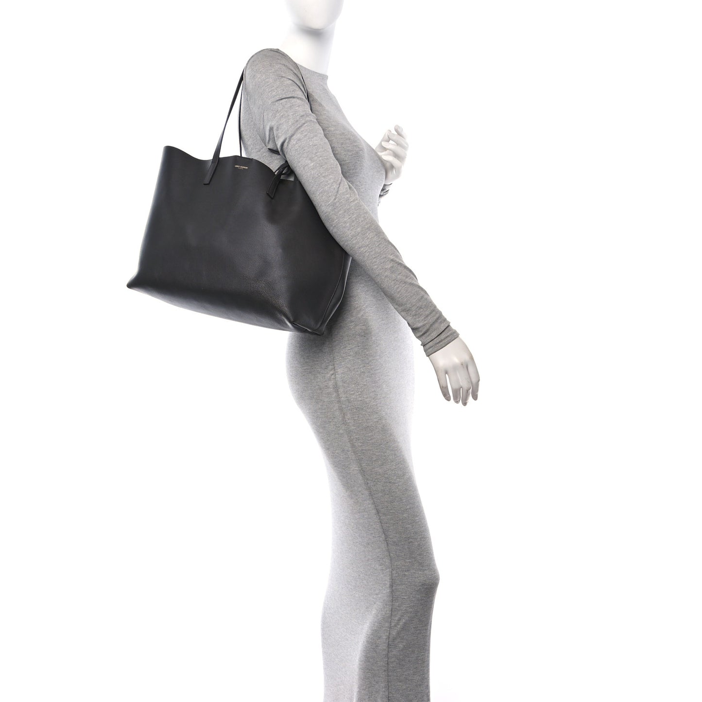 Calfskin Large Shopping Tote Coal