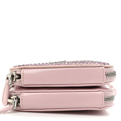 Prada Satin Crystal Mini Triangle Crossbody Pouch Alabastro 10 of 10