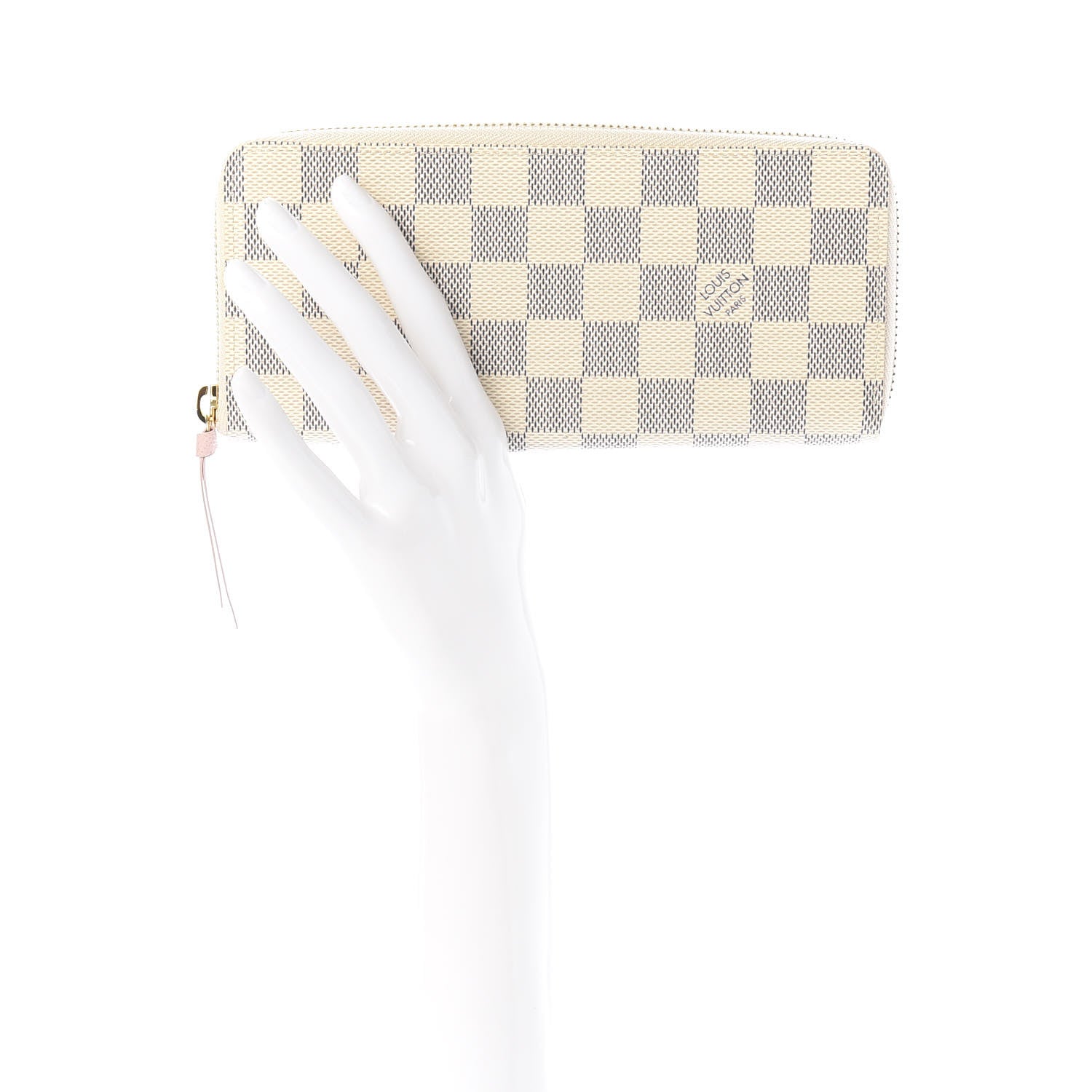 Louis Vuitton Damier Azur Clemence Wallet Rose Ballerine 2 of 8