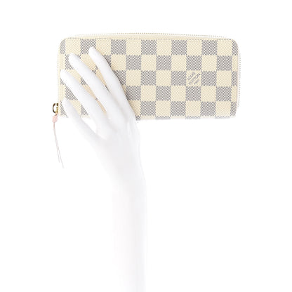 Louis Vuitton Damier Azur Clemence Wallet Rose Ballerine 2 of 8