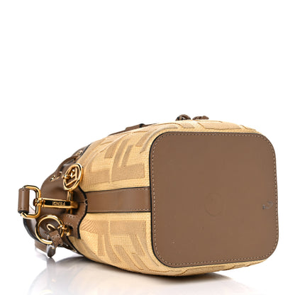 Fendi Raffia Vitello King Lucido F is Fendi FF Embroidered Mini Mon Tresor Bucket Bag Grano Sand 4 of 19