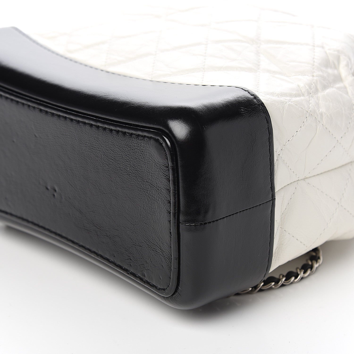 Chanel Aged Calfskin Quilted Small Gabrielle Backpack Black White 10 of 11
