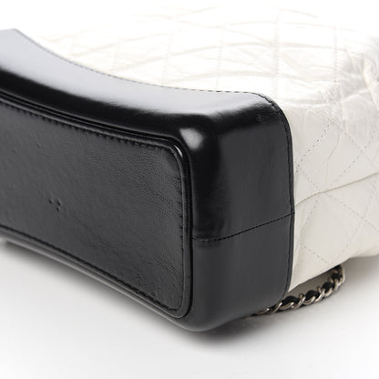 Chanel Aged Calfskin Quilted Small Gabrielle Backpack Black White 10 of 11