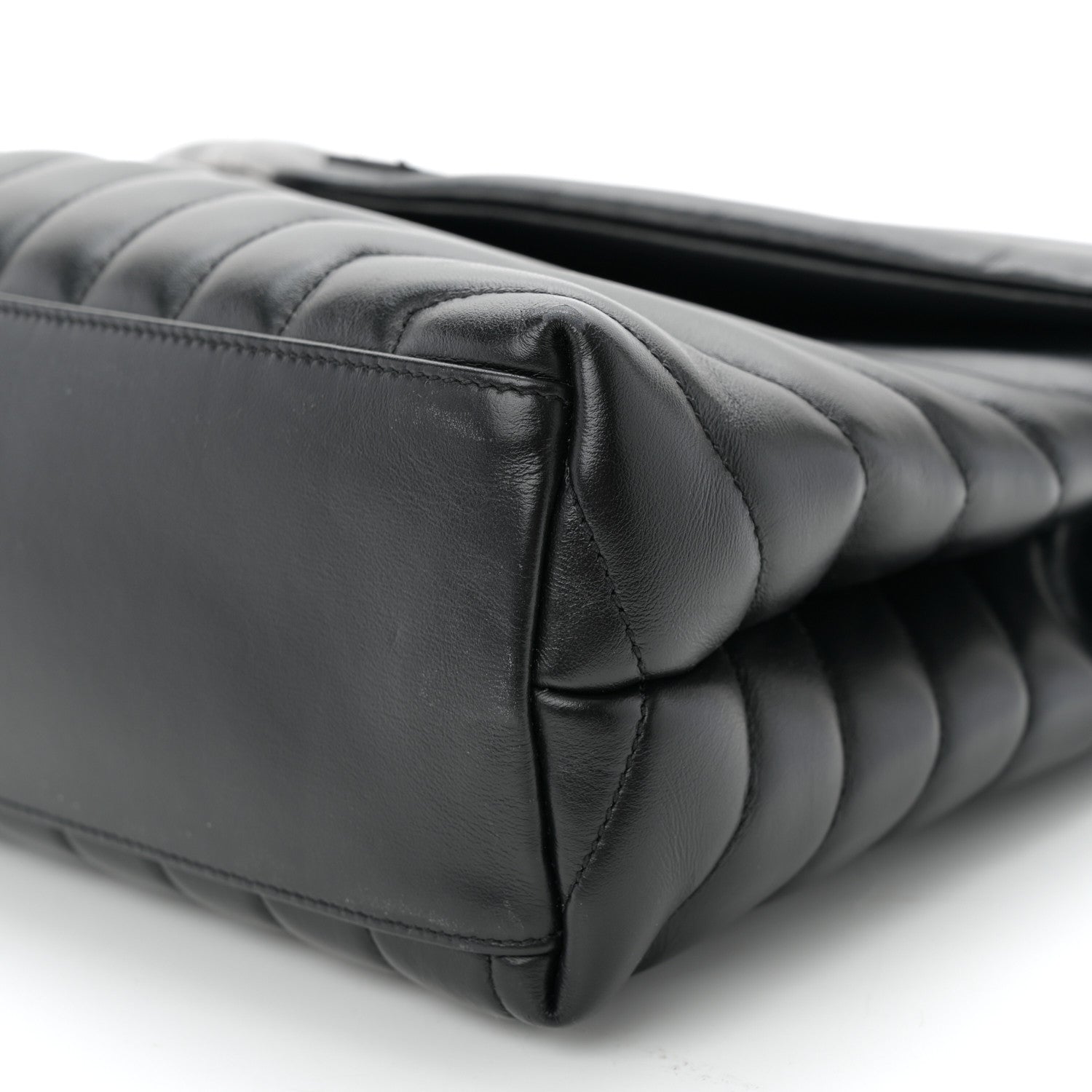 Saint Laurent Calfskin Y Quilted Monogram Monochrome Medium Loulou Chain Satchel Black 10 of 10