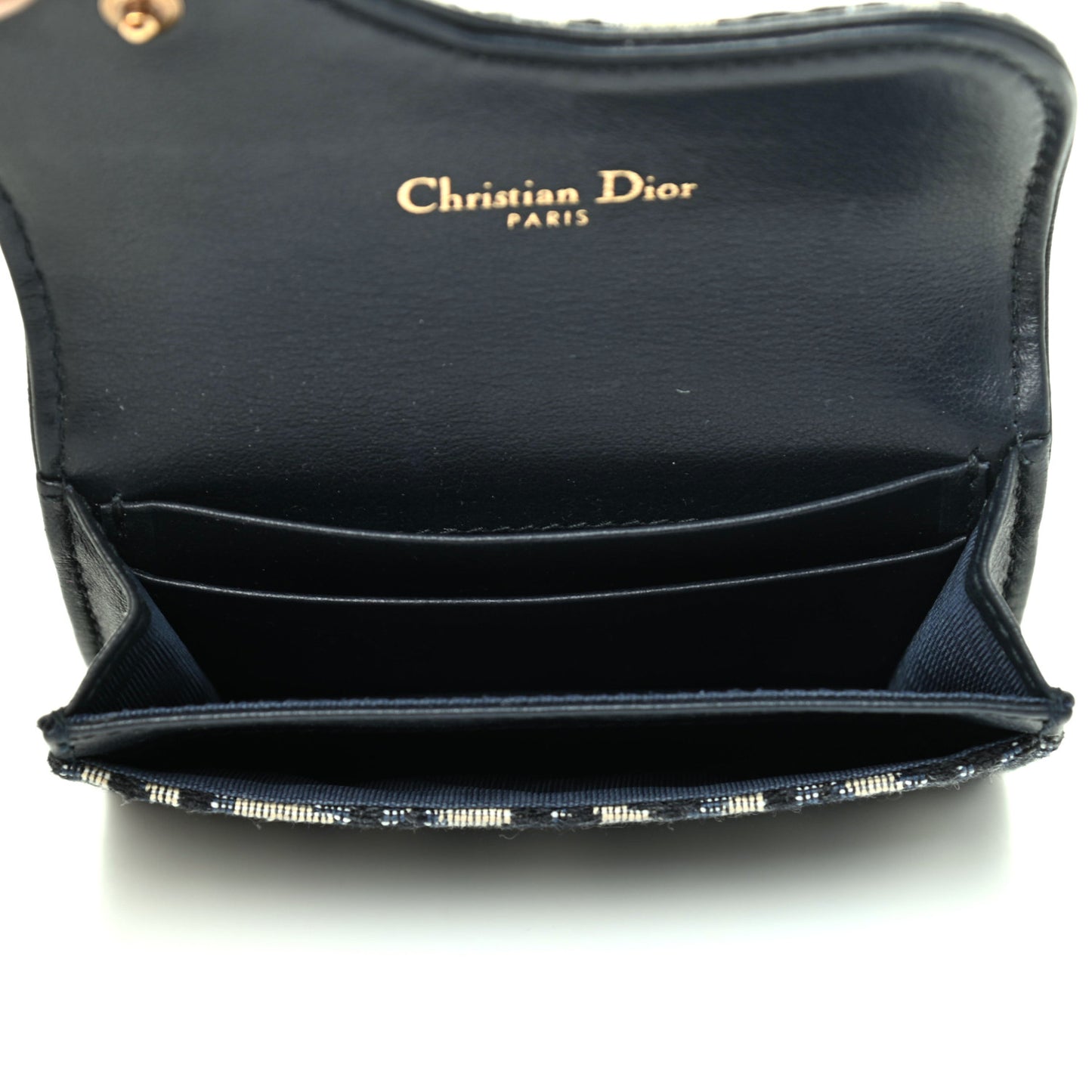 Oblique Saddle Card Holder Blue