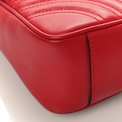 Gucci Calfskin Matelasse Small GG Marmont Shoulder Bag Hibiscus Red 8 of 9