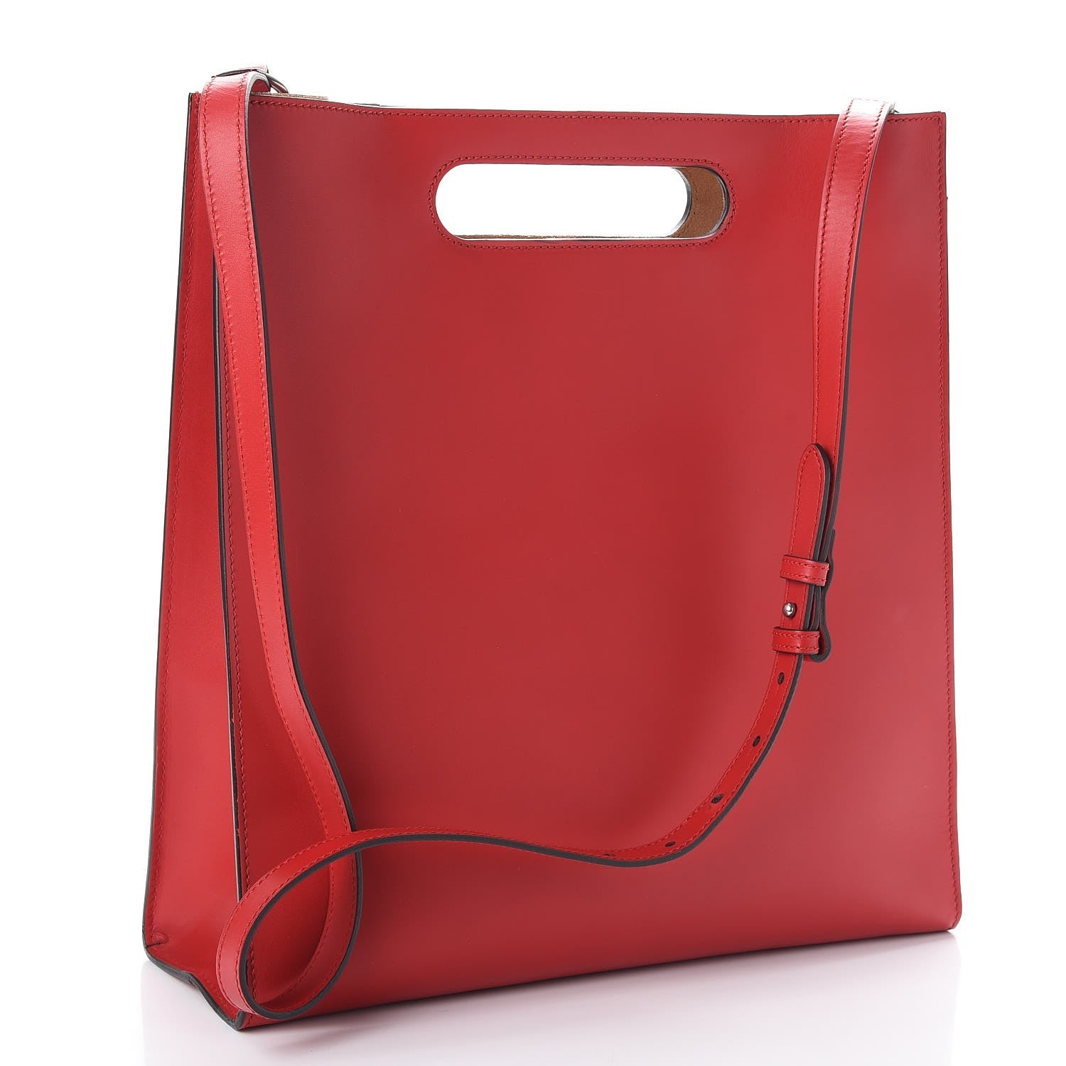 Gucci Calfskin Embossed Medium XL Tote Red 3 of 8