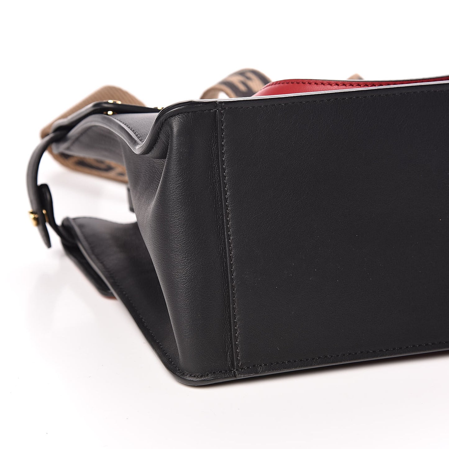 Vitello Grace Suede Small Flip Tote Black Fragola Marrone