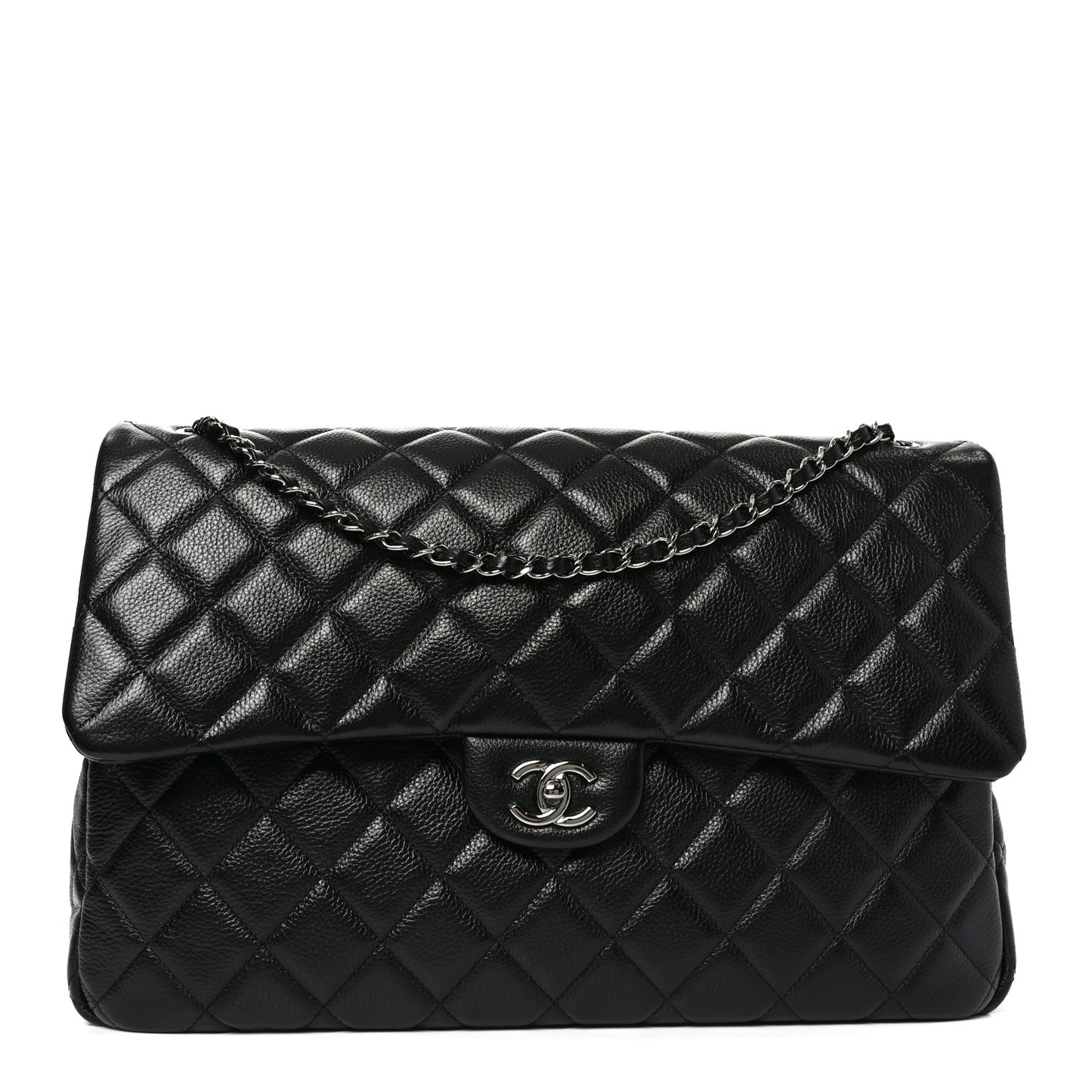 Caviar Quilted Small XXL Travel Flap Bag Black