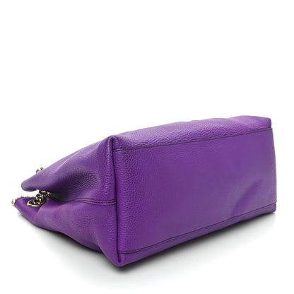 Gucci Pebbled Calfskin Medium Soho Chain Shoulder Bag Shine Purple 4 of 12