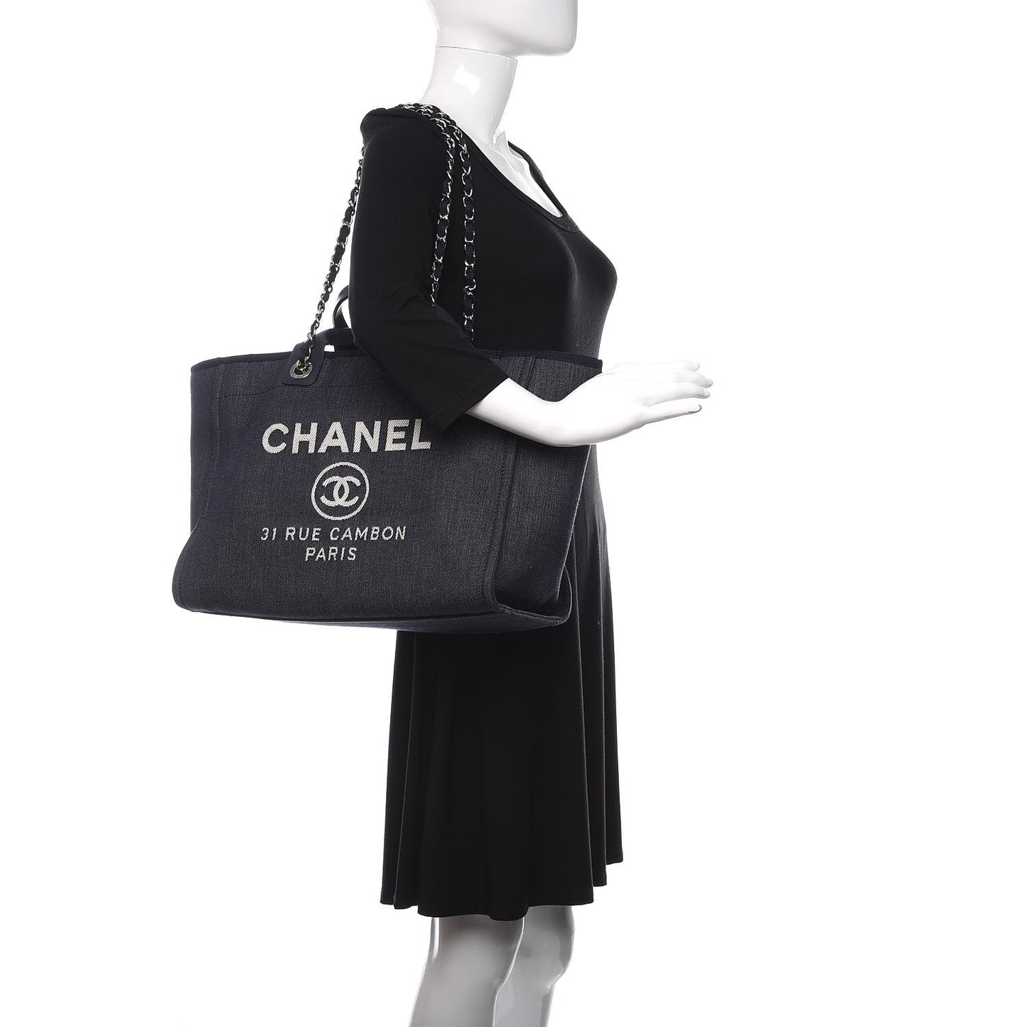 Denim Medium Deauville Tote Dark Blue