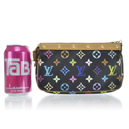 Louis Vuitton Monogram Multicolor Pochette Accessories Black 3 of 12