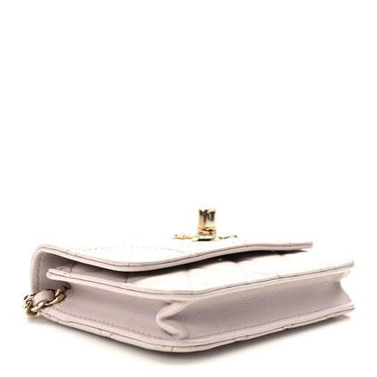 Chanel Lambskin Quilted Trendy CC Card Holder On Chain Light Purple 4 of 11