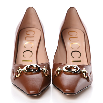 Gucci Malaga Kid Zumi 75mm Pumps 36 Brown Papaya 2 of 9