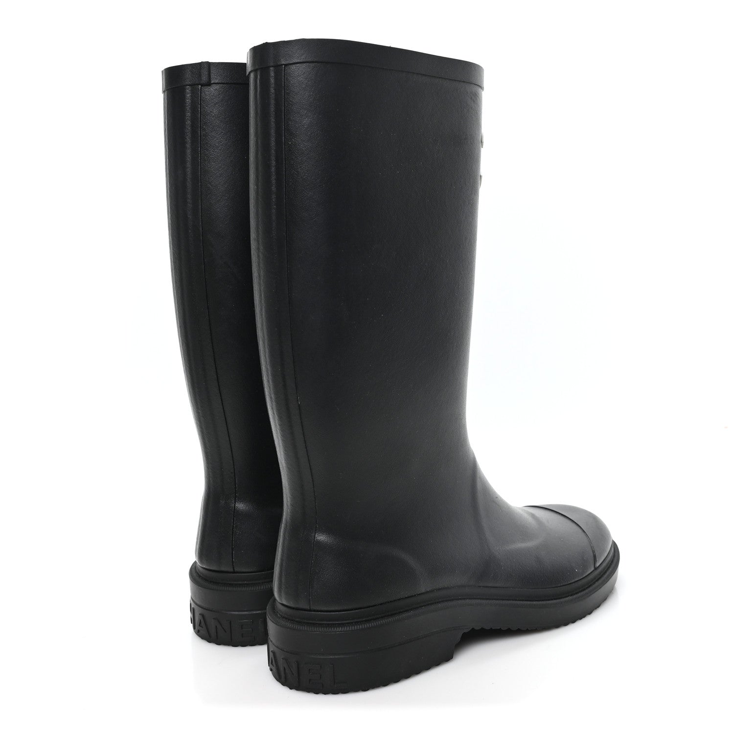 Chanel Caoutchouk CC High Boots 37 Black 5 of 9