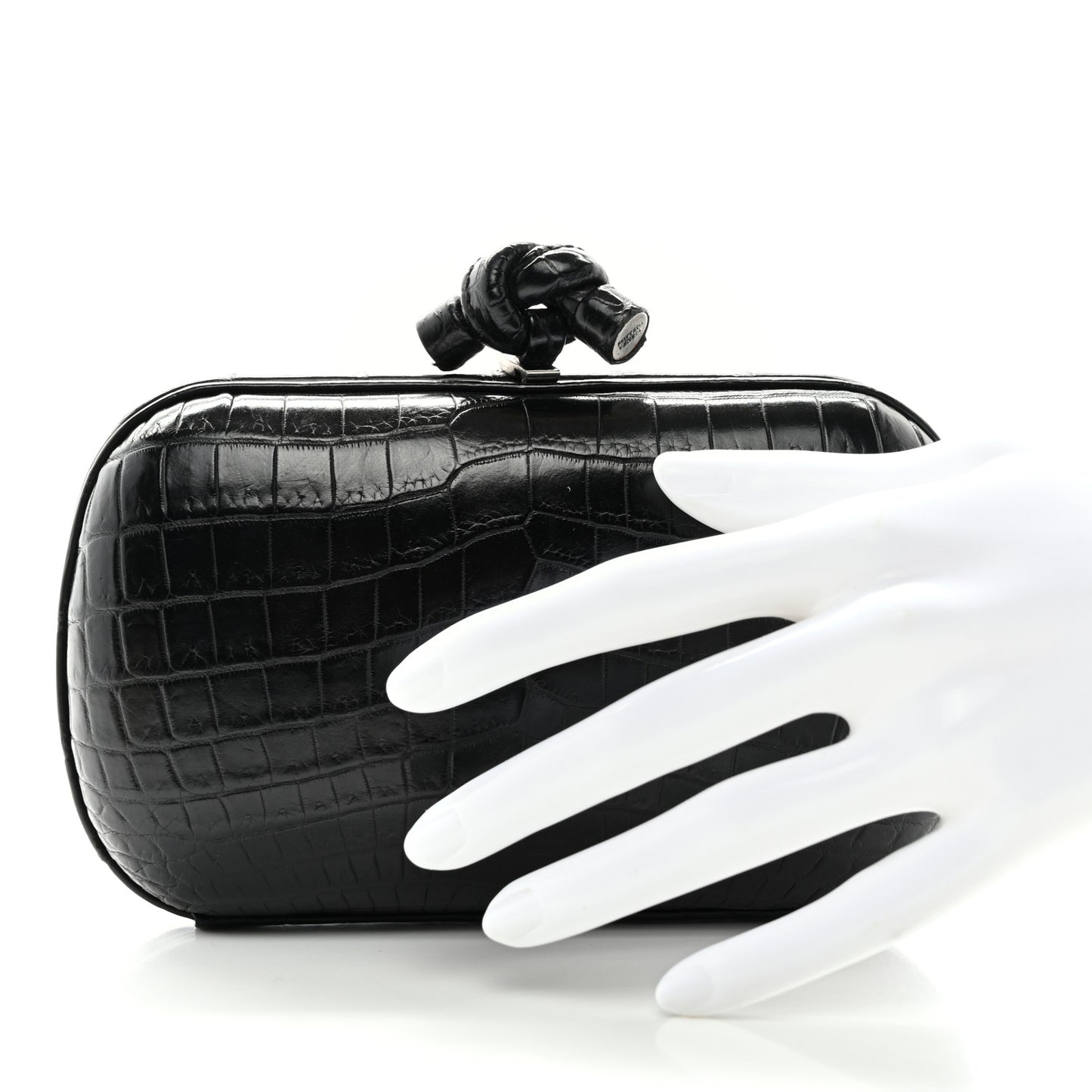 Crocodile Knot Clutch Black