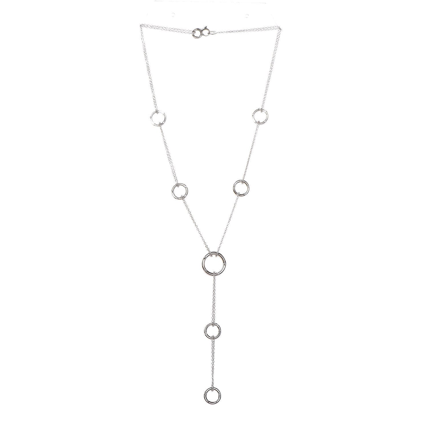 18K White Gold Diamond D.Side Lariat Necklace